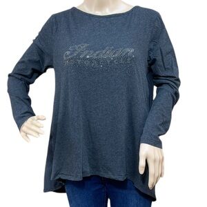 INDIAN MOTORCYCLE Women’s Grey Long Sleeve Tee Shirt Size Medium